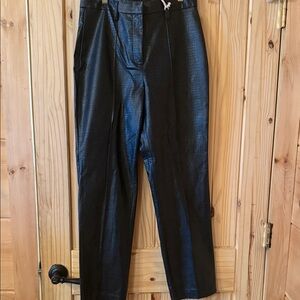 Southern Grace Black Textured Straight Leg Pants
